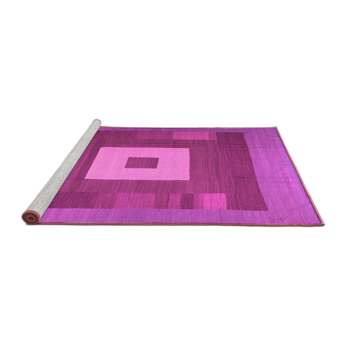 Sideview of Machine Washable Abstract Pink Contemporary Rug, wshcon1701pnk