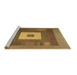 Sideview of Machine Washable Abstract Brown Contemporary Rug, wshcon1701brn