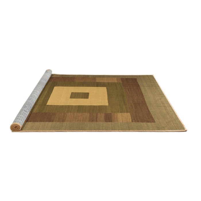 Sideview of Machine Washable Abstract Brown Contemporary Rug, wshcon1701brn