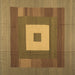 Square Abstract Brown Contemporary Rug, con1701brn