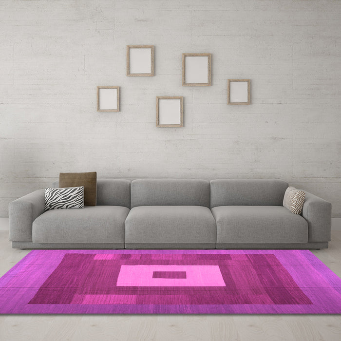 Machine Washable Abstract Pink Contemporary Rug in a Living Room, wshcon1701pnk