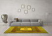 Machine Washable Abstract Yellow Contemporary Rug in a Living Room, wshcon1701yw