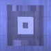 Square Abstract Blue Contemporary Rug, con1701blu