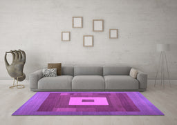 Machine Washable Abstract Purple Contemporary Area Rugs in a Living Room, wshcon1701pur