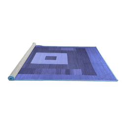 Sideview of Machine Washable Abstract Blue Contemporary Rug, wshcon1701blu