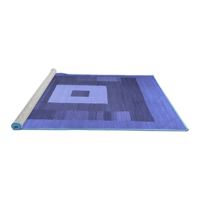 Sideview of Machine Washable Abstract Blue Contemporary Rug, wshcon1701blu