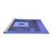 Sideview of Machine Washable Abstract Blue Contemporary Rug, wshcon1701blu