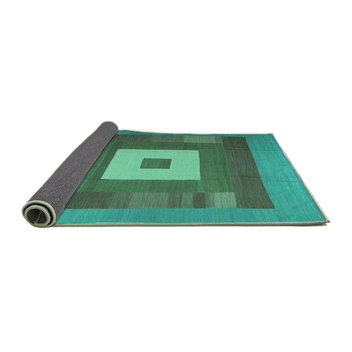 Sideview of Abstract Turquoise Contemporary Rug, con1701turq
