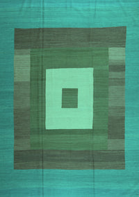 Abstract Turquoise Contemporary Rug, con1701turq