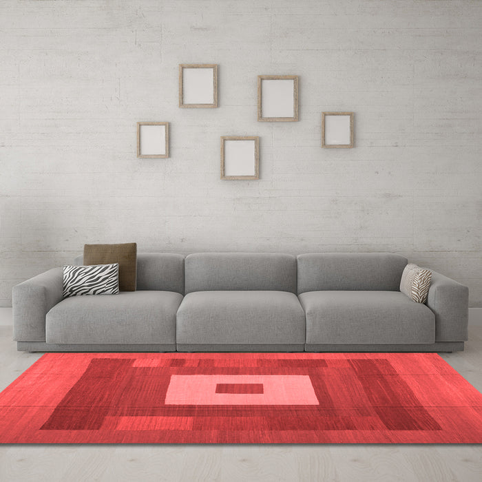 Contemporary Red Washable Rugs