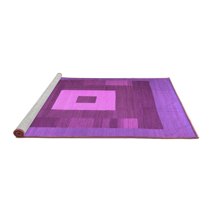 Sideview of Machine Washable Abstract Purple Contemporary Area Rugs, wshcon1701pur
