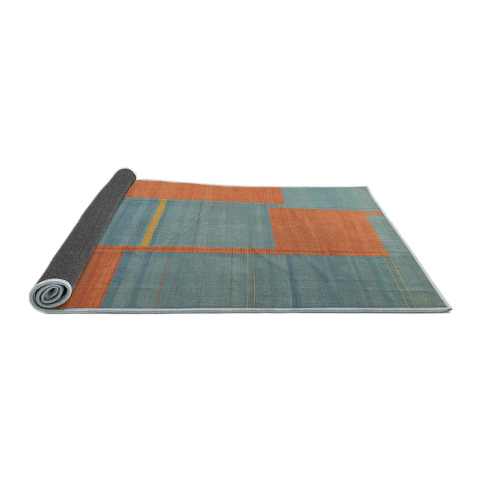 Thickness of Contemporary Cadet Blue Green Modern Rug, con1702
