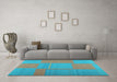 Machine Washable Abstract Light Blue Contemporary Rug in a Living Room, wshcon1702lblu