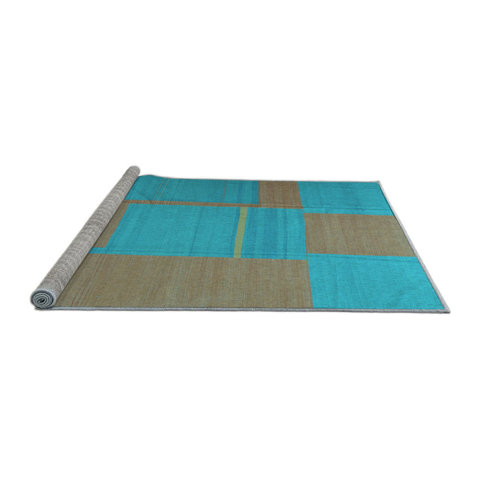 Sideview of Machine Washable Abstract Light Blue Contemporary Rug, wshcon1702lblu