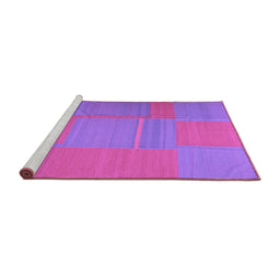 Sideview of Machine Washable Abstract Purple Contemporary Area Rugs, wshcon1702pur