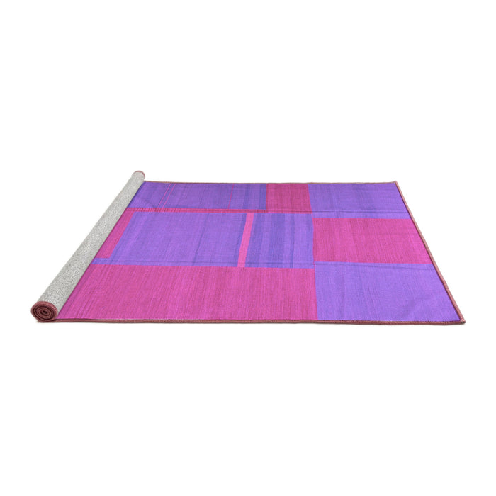 Sideview of Machine Washable Abstract Purple Contemporary Area Rugs, wshcon1702pur