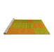 Sideview of Machine Washable Abstract Yellow Contemporary Rug, wshcon1702yw