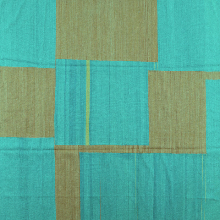 Square Machine Washable Abstract Turquoise Contemporary Area Rugs, wshcon1702turq