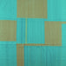 Square Machine Washable Abstract Turquoise Contemporary Area Rugs, wshcon1702turq