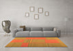 Machine Washable Abstract Orange Contemporary Area Rugs in a Living Room, wshcon1702org