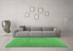 Machine Washable Abstract Emerald Green Contemporary Area Rugs in a Living Room,, wshcon1702emgrn