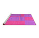 Sideview of Machine Washable Abstract Pink Contemporary Rug, wshcon1702pnk