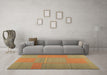 Machine Washable Abstract Brown Contemporary Rug in a Living Room,, wshcon1702brn