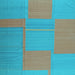 Square Abstract Light Blue Contemporary Rug, con1702lblu