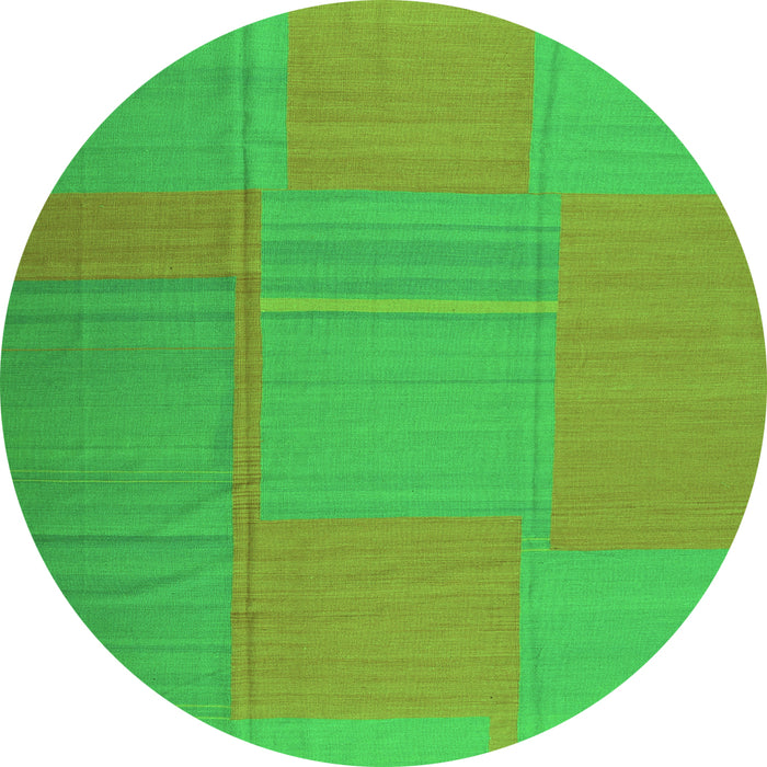 Square Abstract Green Contemporary Rug, con1702grn