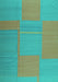 Machine Washable Abstract Turquoise Contemporary Area Rugs, wshcon1702turq