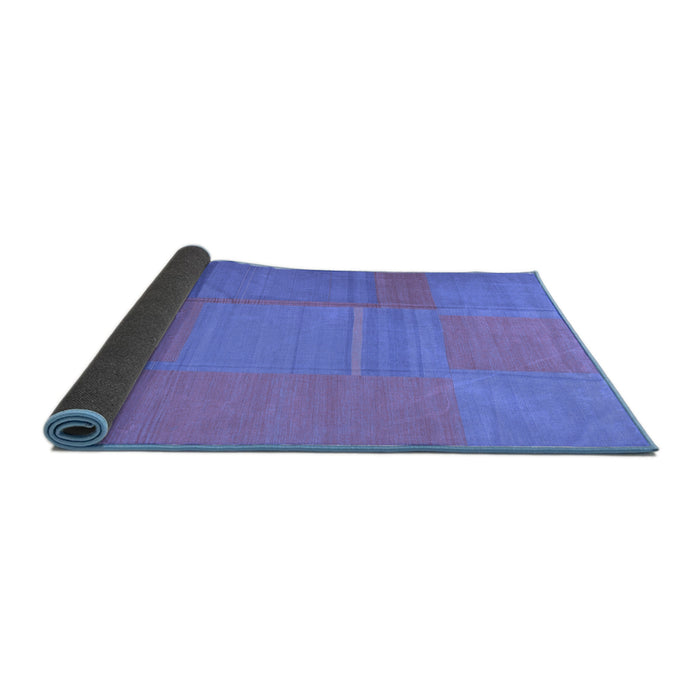 Sideview of Abstract Blue Contemporary Rug, con1702blu
