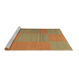 Sideview of Machine Washable Abstract Brown Contemporary Rug, wshcon1702brn