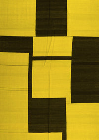 Abstract Yellow Contemporary Rug, con1703yw