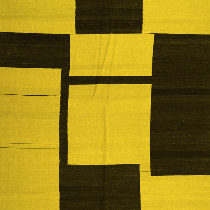 Abstract Yellow Contemporary Rug, con1703yw