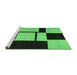 Sideview of Machine Washable Abstract Emerald Green Contemporary Area Rugs, wshcon1703emgrn