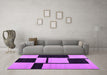 Machine Washable Abstract Purple Contemporary Area Rugs in a Living Room, wshcon1703pur