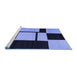 Sideview of Machine Washable Abstract Blue Contemporary Rug, wshcon1703blu