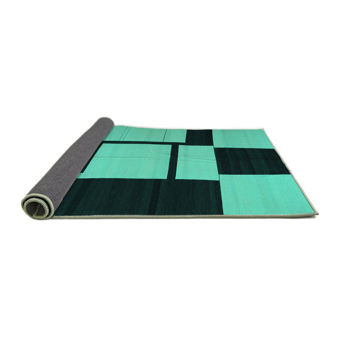 Sideview of Abstract Turquoise Contemporary Rug, con1703turq