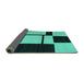 Sideview of Abstract Turquoise Contemporary Rug, con1703turq