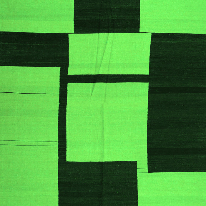 Serging Thickness of Machine Washable Abstract Green Contemporary Area Rugs, wshcon1703grn