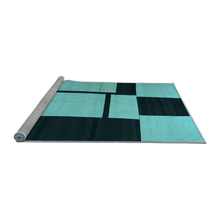 Sideview of Machine Washable Abstract Light Blue Contemporary Rug, wshcon1703lblu