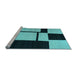 Sideview of Machine Washable Abstract Light Blue Contemporary Rug, wshcon1703lblu