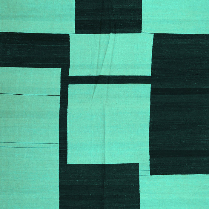 Machine Washable Abstract Turquoise Contemporary Area Rugs, wshcon1703turq