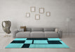 Machine Washable Abstract Light Blue Contemporary Rug in a Living Room, wshcon1703lblu