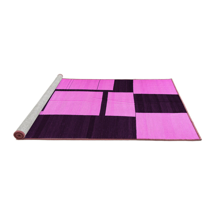 Sideview of Machine Washable Abstract Pink Contemporary Rug, wshcon1703pnk