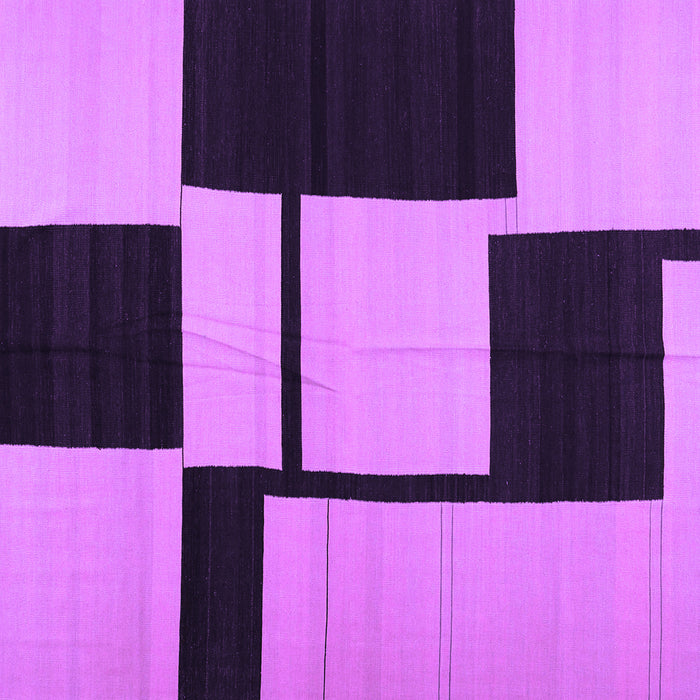 Square Machine Washable Abstract Purple Contemporary Area Rugs, wshcon1703pur