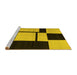 Sideview of Machine Washable Abstract Yellow Contemporary Rug, wshcon1703yw