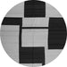 Square Abstract Gray Contemporary Rug, con1703gry