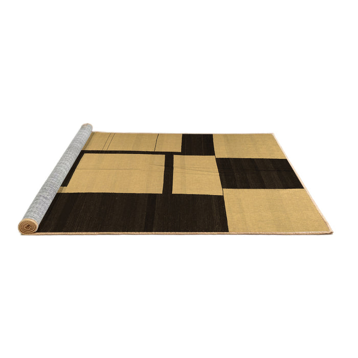 Sideview of Machine Washable Abstract Brown Contemporary Rug, wshcon1703brn