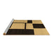 Sideview of Machine Washable Abstract Brown Contemporary Rug, wshcon1703brn